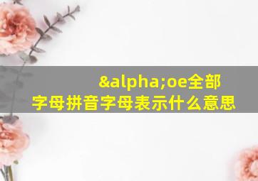 αoe全部字母拼音字母表示什么意思