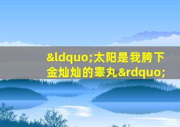 “太阳是我胯下金灿灿的睾丸”