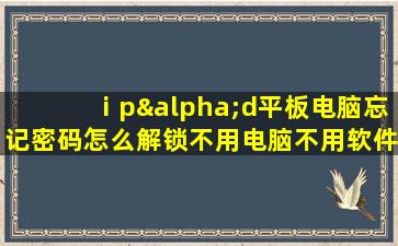 ⅰpαd平板电脑忘记密码怎么解锁不用电脑不用软件