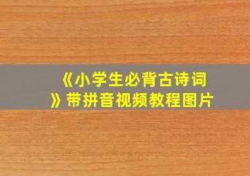 《小学生必背古诗词》带拼音视频教程图片