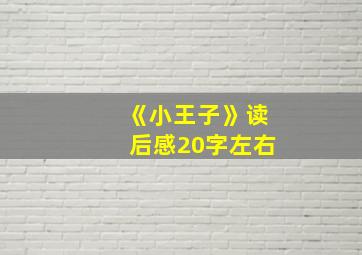 《小王子》读后感20字左右