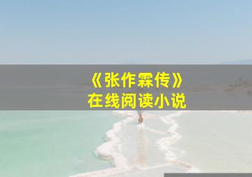 《张作霖传》在线阅读小说