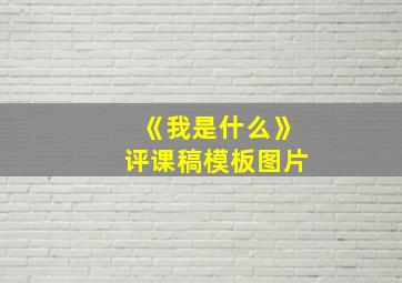 《我是什么》评课稿模板图片