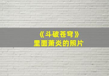 《斗破苍穹》里面萧炎的照片