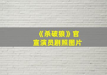 《杀破狼》官宣演员剧照图片