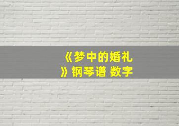 《梦中的婚礼》钢琴谱 数字