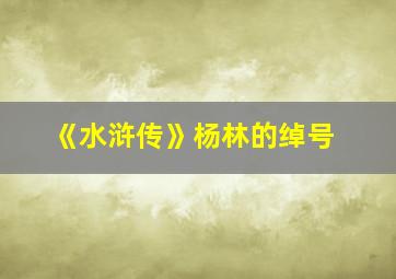 《水浒传》杨林的绰号