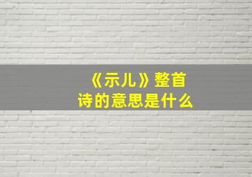 《示儿》整首诗的意思是什么