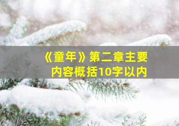 《童年》第二章主要内容概括10字以内