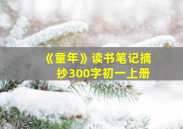 《童年》读书笔记摘抄300字初一上册