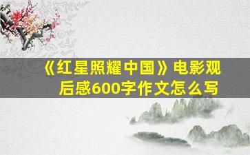 《红星照耀中国》电影观后感600字作文怎么写