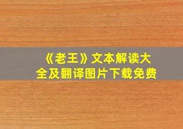 《老王》文本解读大全及翻译图片下载免费