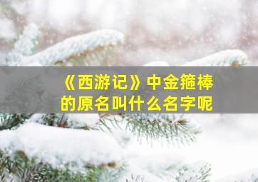 《西游记》中金箍棒的原名叫什么名字呢