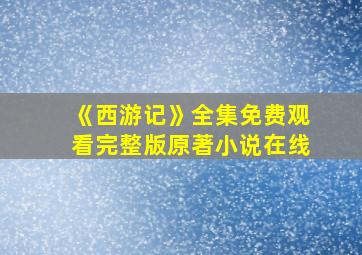 《西游记》全集免费观看完整版原著小说在线