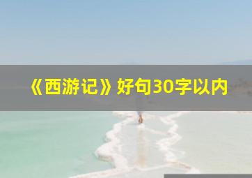 《西游记》好句30字以内