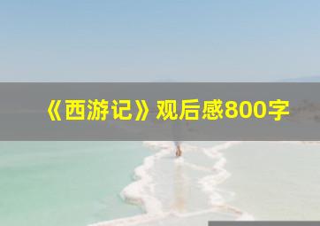 《西游记》观后感800字