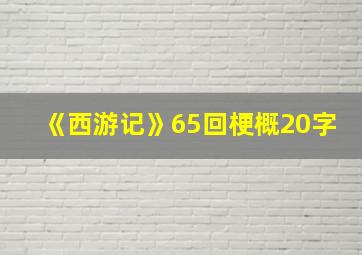 《西游记》65回梗概20字