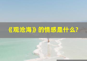 《观沧海》的情感是什么?