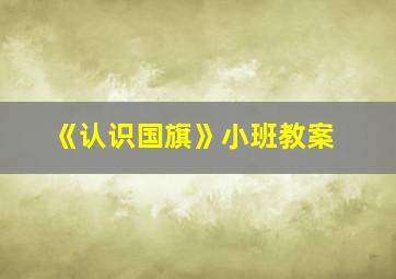 《认识国旗》小班教案