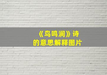 《鸟鸣涧》诗的意思解释图片