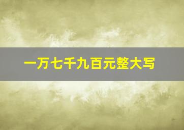 一万七千九百元整大写