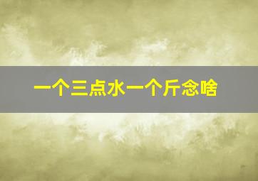 一个三点水一个斤念啥