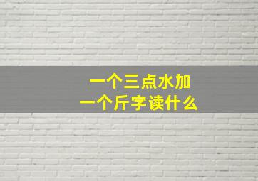 一个三点水加一个斤字读什么