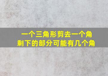 一个三角形剪去一个角剩下的部分可能有几个角