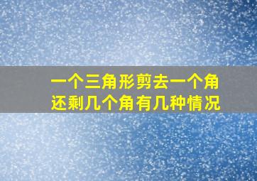 一个三角形剪去一个角还剩几个角有几种情况