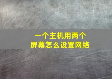 一个主机用两个屏幕怎么设置网络