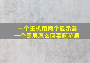 一个主机用两个显示器一个黑屏怎么回事啊苹果