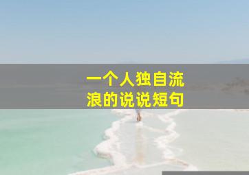 一个人独自流浪的说说短句