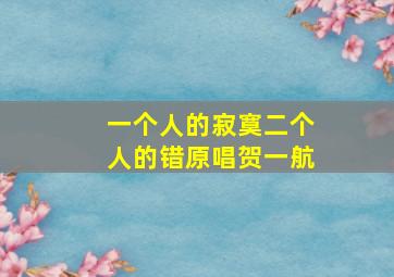 一个人的寂寞二个人的错原唱贺一航