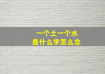 一个土一个水是什么字怎么念