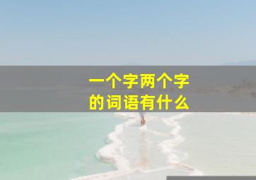 一个字两个字的词语有什么