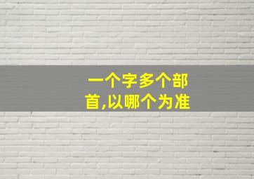 一个字多个部首,以哪个为准