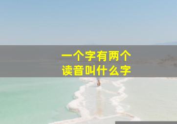 一个字有两个读音叫什么字