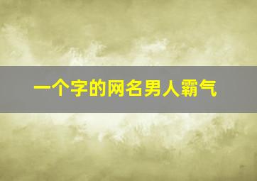 一个字的网名男人霸气