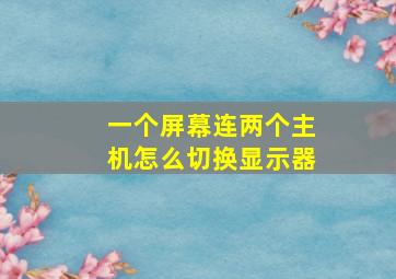 一个屏幕连两个主机怎么切换显示器