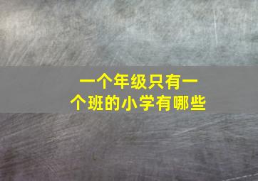 一个年级只有一个班的小学有哪些