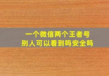 一个微信两个王者号别人可以看到吗安全吗