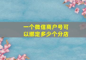 一个微信商户号可以绑定多少个分店