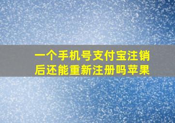 一个手机号支付宝注销后还能重新注册吗苹果