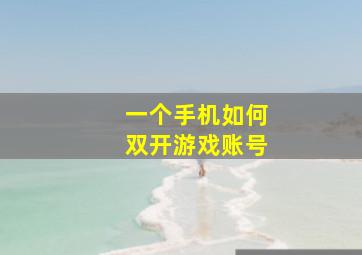 一个手机如何双开游戏账号