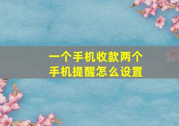 一个手机收款两个手机提醒怎么设置