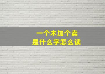 一个木加个卖是什么字怎么读