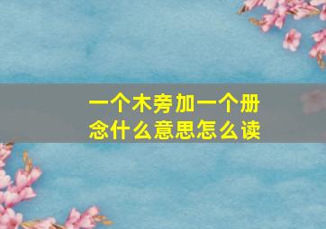 一个木旁加一个册念什么意思怎么读