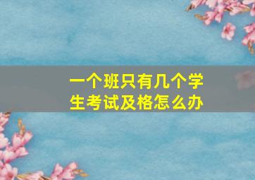 一个班只有几个学生考试及格怎么办