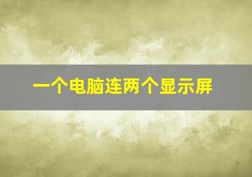 一个电脑连两个显示屏