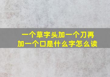 一个草字头加一个刀再加一个口是什么字怎么读